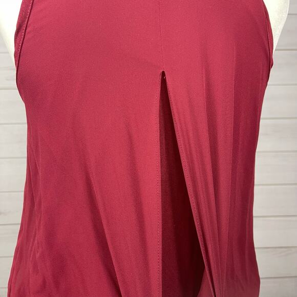 New York & Company XS Maroon Layered Blouse - Picture 5 of 5